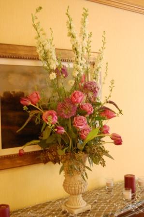 large arrangement at the reception