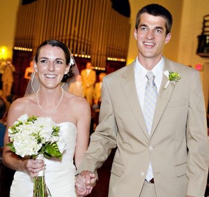 the happy bride and groom