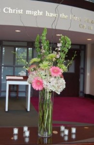 large mixed arrangement at the church