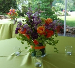 bright table centerpiece