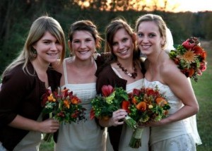 the bride and her sister and cousins