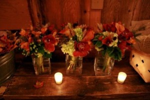 small arrangements and votives